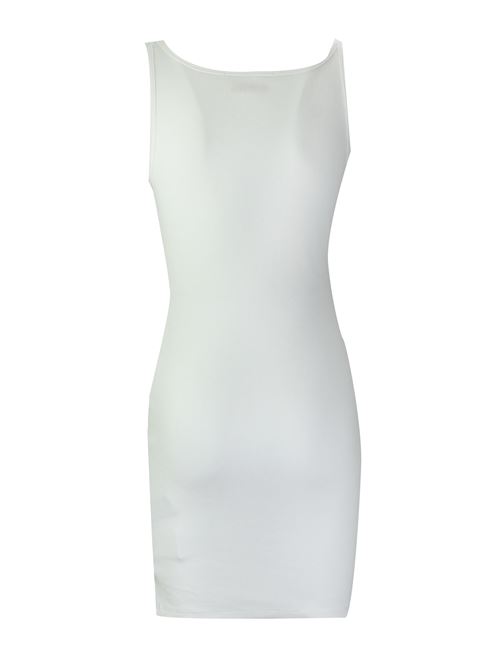 White stretch cotton Off-Stamp ribbed dress OFF WHITE | OWDB304C99JER0010110